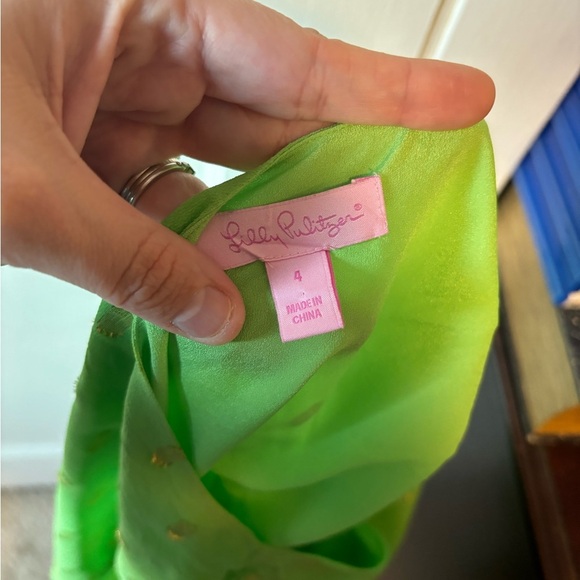 Lilly Pulitzer Green Dress with Gold Accents - Picture 3 of 6